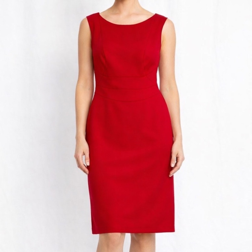 Julia Jordan Sheath Dress Sz 6 Red Cap Sleeve Knee Length Holiday Festive Party